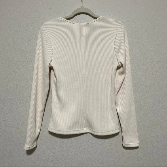 Banana Republic Off White Ribbed Square Neck Sweater - Picture 6 of 8